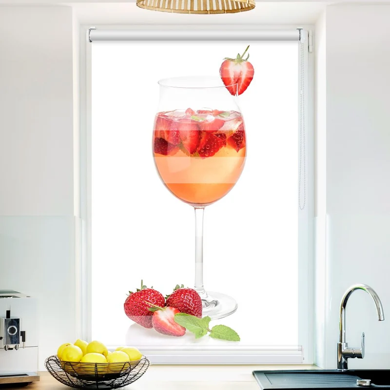 Klemmfix Doppelrollo 'Erdbeer Prosecco' | Klemm Doppelrollo