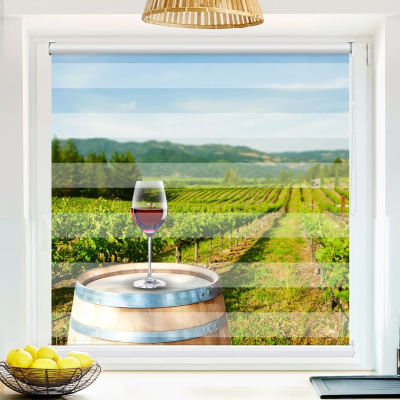 Klemmfix Doppelrollo 'Rotwein Im Weinberg' | Klemm Doppelrollo