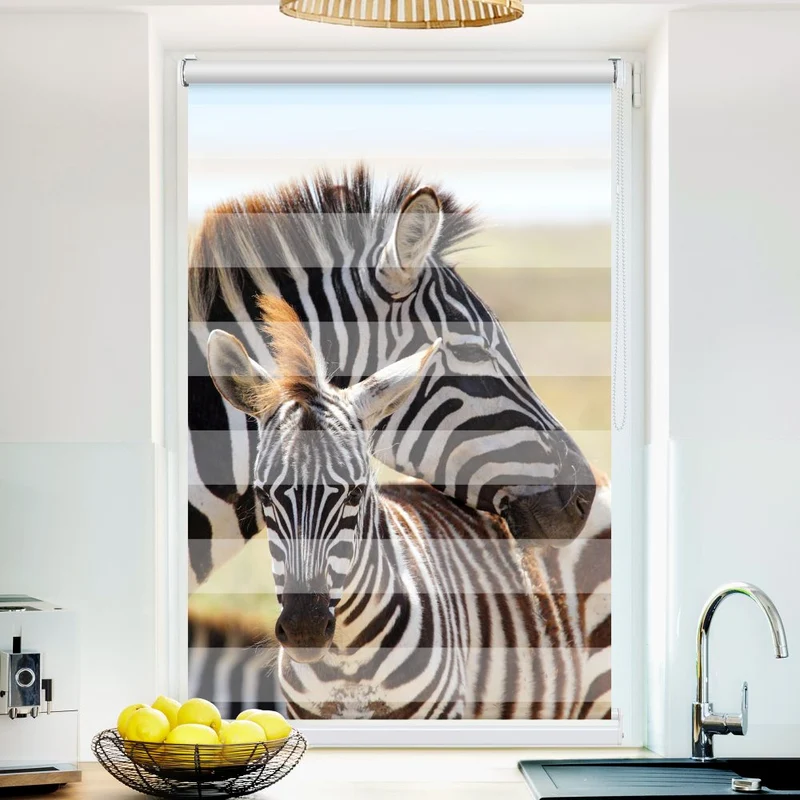 Klemmfix Doppelrollo 'Zebras' | Klemm Doppelrollo