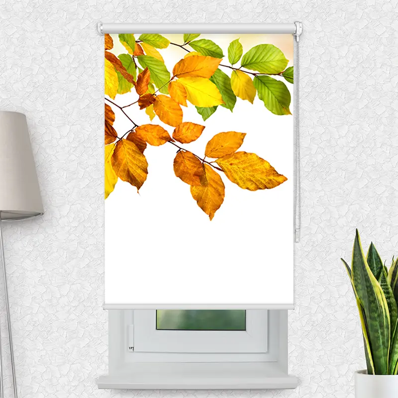 Klemmfix Rollo "Herbstblaetter" | Motiv-Klemmrollo