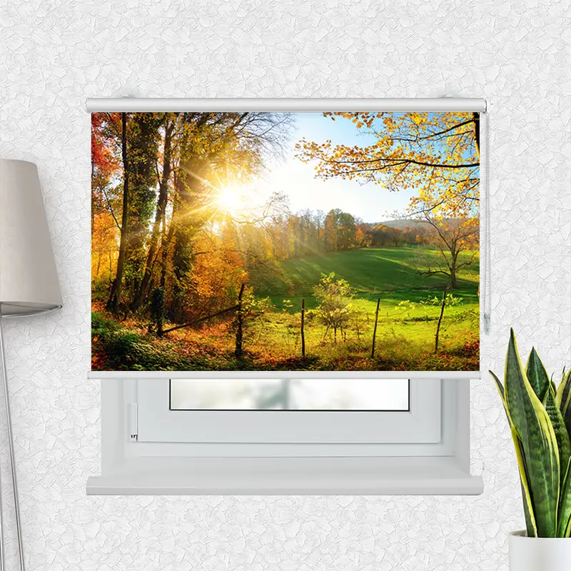 Klemmfix Rollo "Herbstlandschlaft" | Motiv-Klemmrollo