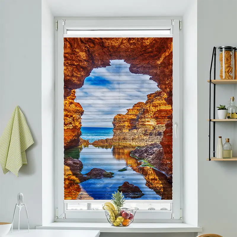 Wabenplissee Motiv "Australien Meer"