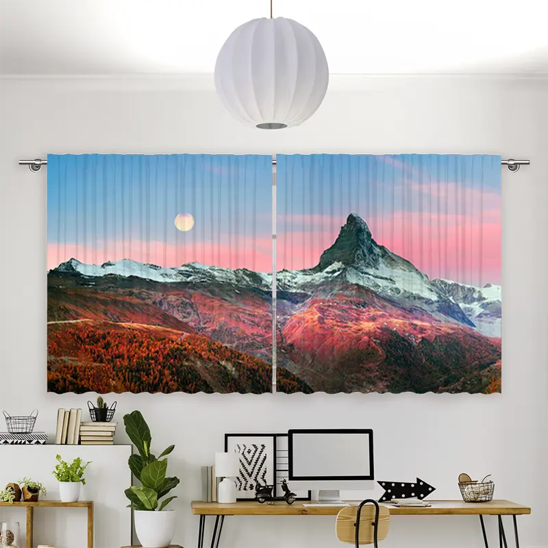 Vorhang Motiv "Matterhorn in den Alpen im Herbst"
