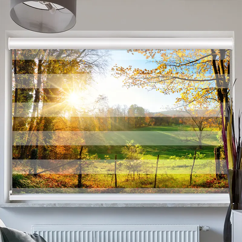 Doppelrollo mit Kassette "Herbstlandschlaft"