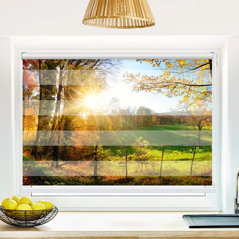 Klemmfix Doppelrollo 'Herbstlandschlaft' | Klemm Doppelrollo