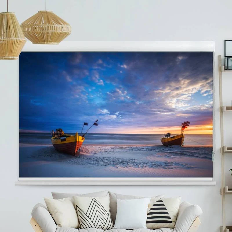 Kassettenrollo Motiv "Fischerboote Ostsee" | bis B 420 x H 420 cm