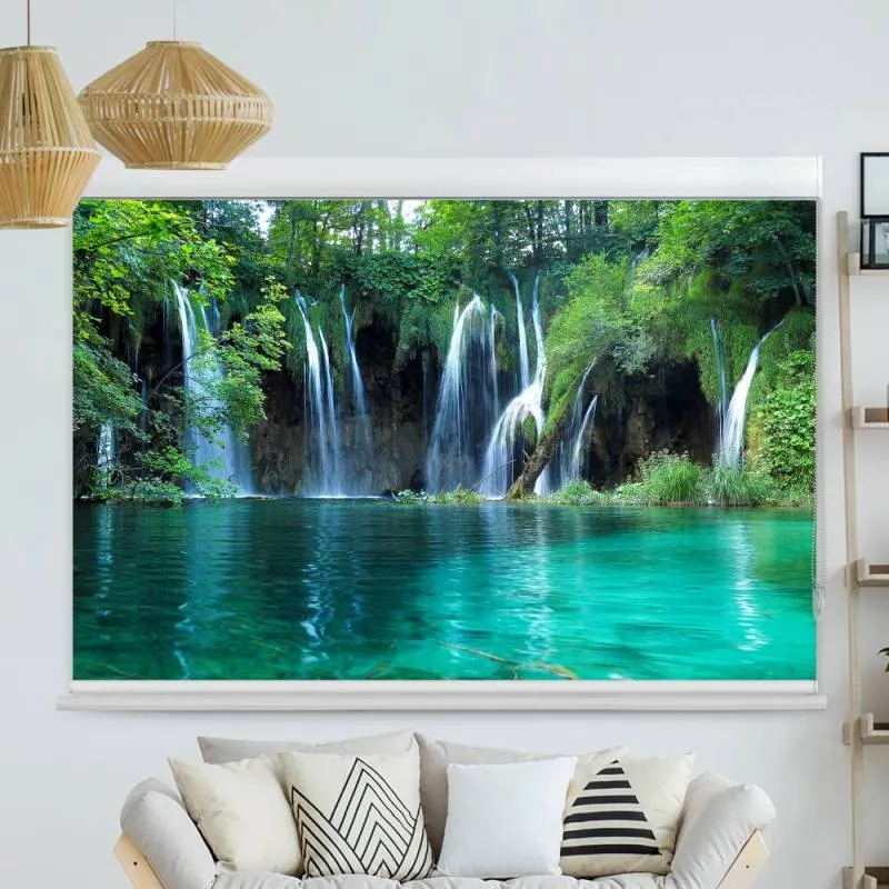 Kassettenrollo Motiv "Kroatien Wasserfall Wald" | bis B 420 x H 420 cm