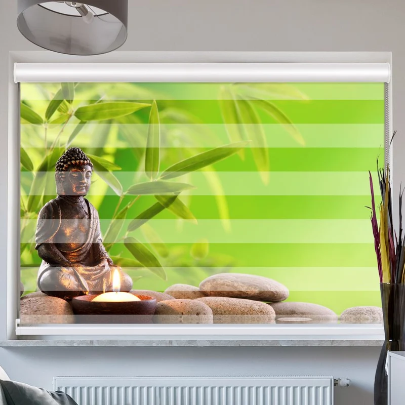 Doppelrollo mit Kassette "Buddha Esoterisch"