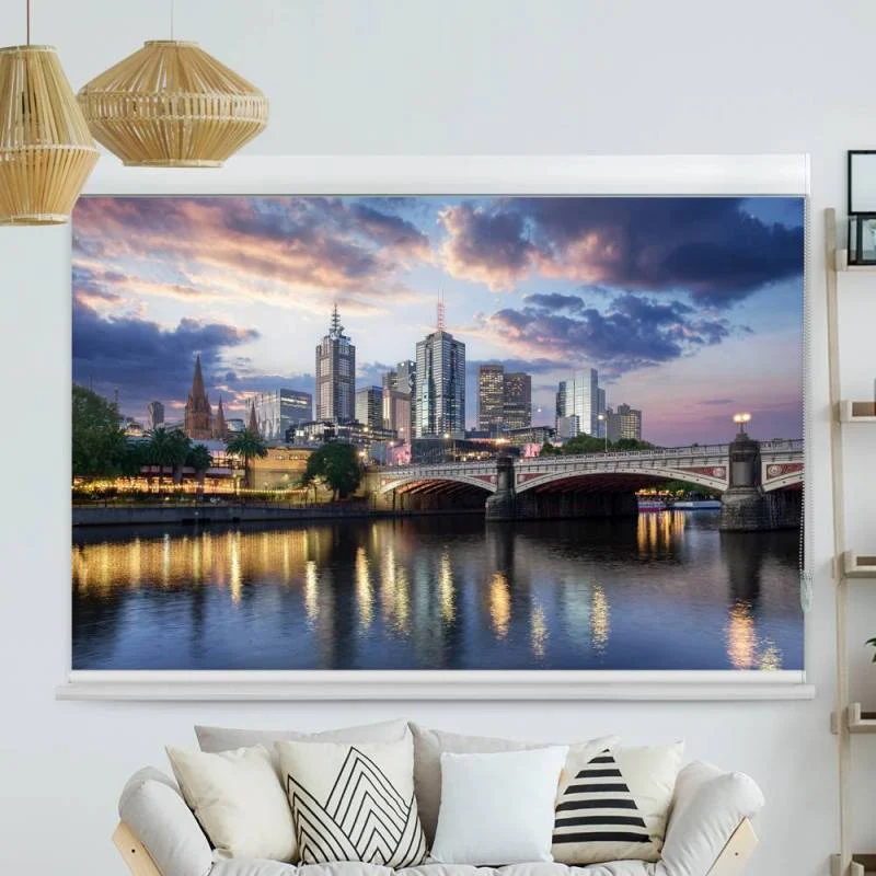 Kassettenrollo Motiv "Melbourne Skyline" | bis B 420 x H 420 cm