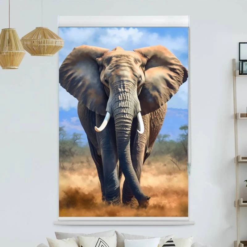 Kassettenrollo Motiv "Elefant Afrika" | bis B 420 x H 420 cm