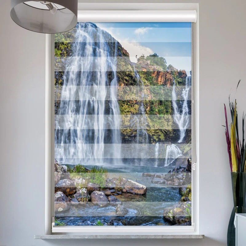 Doppelrollo mit Kassette "Wasserfall Suedafrika"