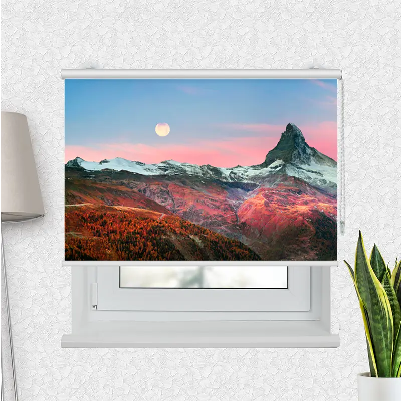 Klemmfix Rollo "Matterhorn in den Alpen im Herbst" | Motiv-Klemmrollo