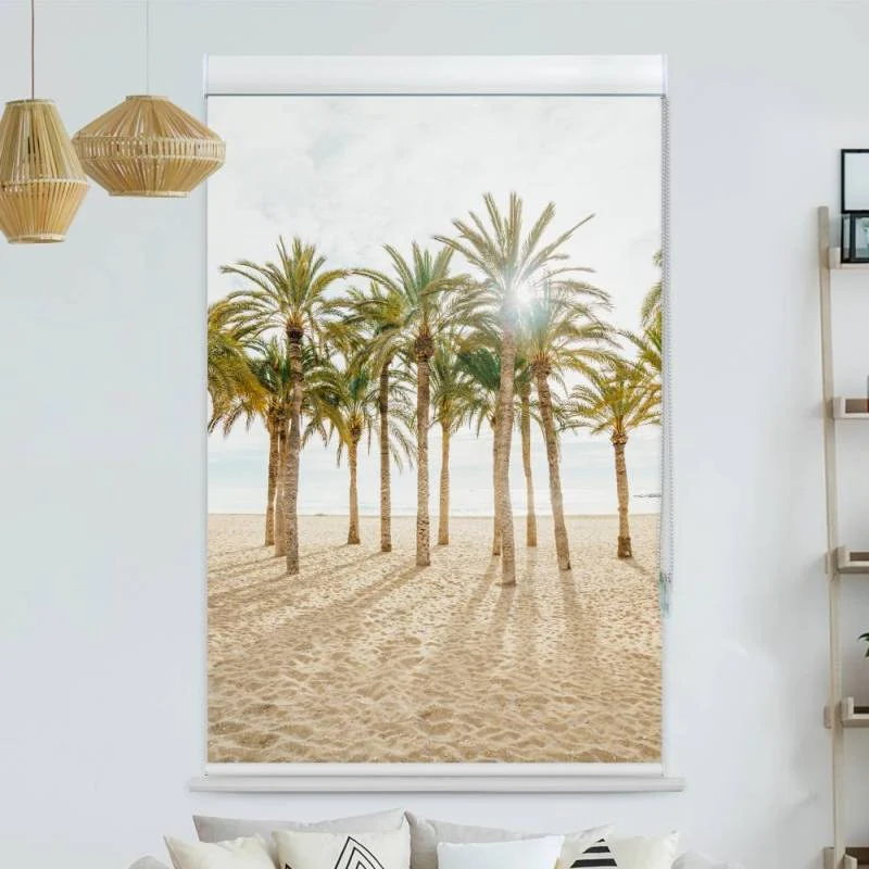 Kassettenrollo Motiv "Palmen Am Strand" | bis B 420 x H 420 cm