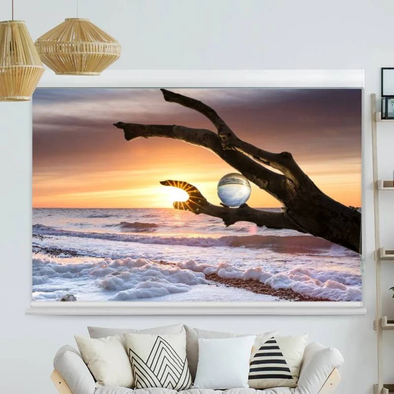 Kassettenrollo Motiv "Strand Sonnenaufgang Romantisch" | bis B 420 x H 420 cm