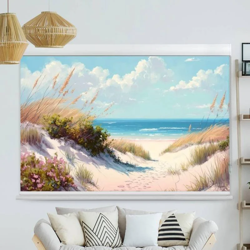 Kassettenrollo Motiv "Duene Meer Aquarell" | bis B 420 x H 420 cm