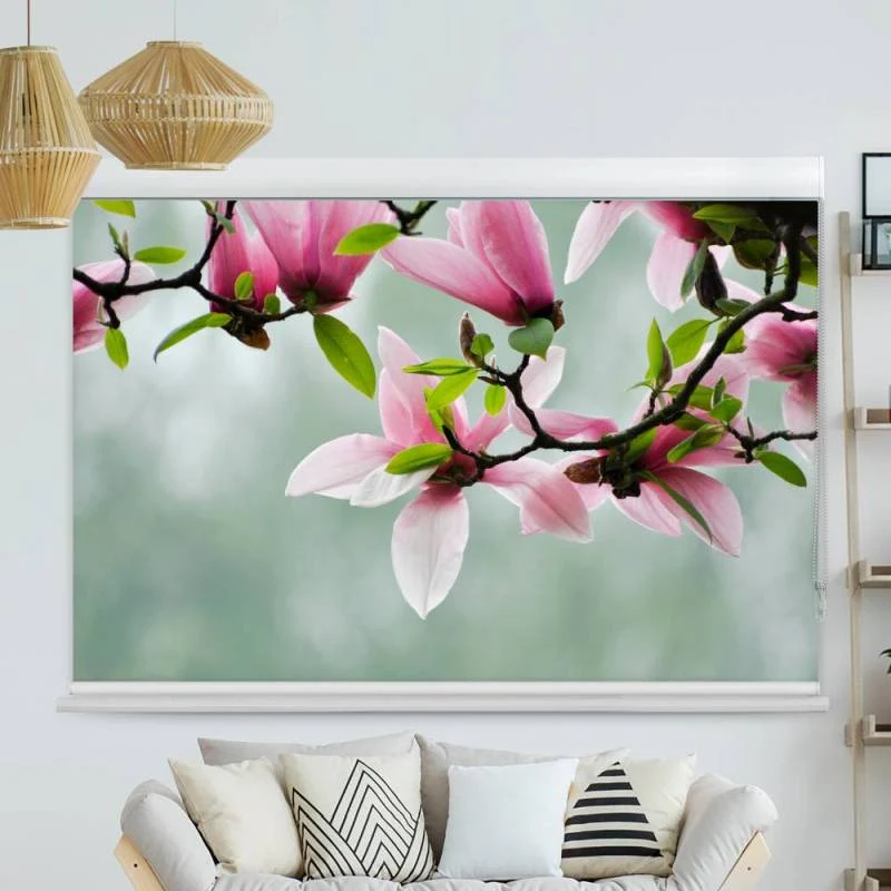 Kassettenrollo Motiv "Magnolia Blueten" | bis B 420 x H 420 cm