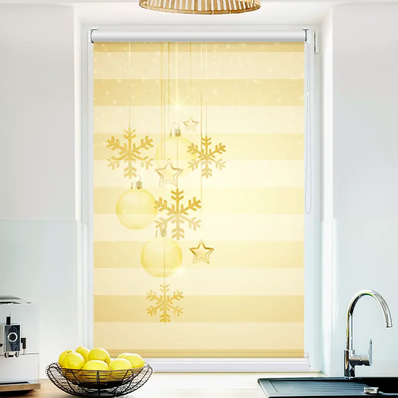 Klemmfix Doppelrollo "Weihnachtsschmuck Gold" | Klemm Doppelrollo