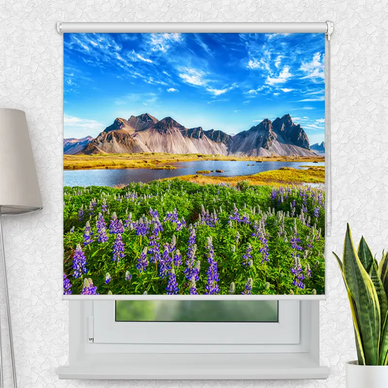 Klemmfix Rollo "Berglandschaft Island" | Motiv-Klemmrollo