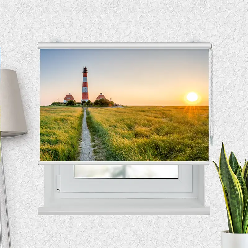 Klemmfix Rollo "Leuchtturm Nordsee" | Motiv-Klemmrollo