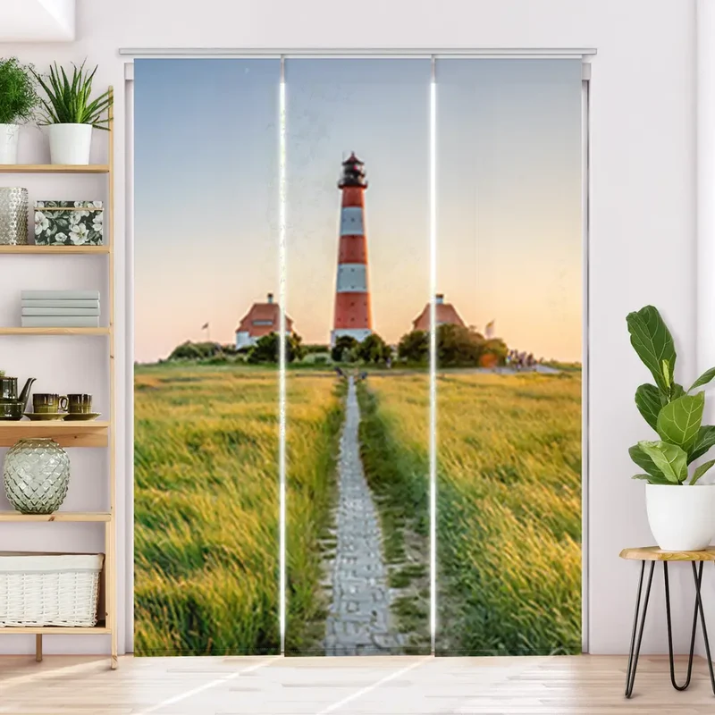 Schiebegardine Motiv "Leuchtturm Nordsee"