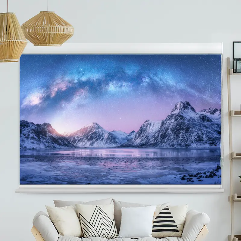 Kassettenrollo Motiv "Milchstraße über Bergen" | bis B 420 x H 420 cm