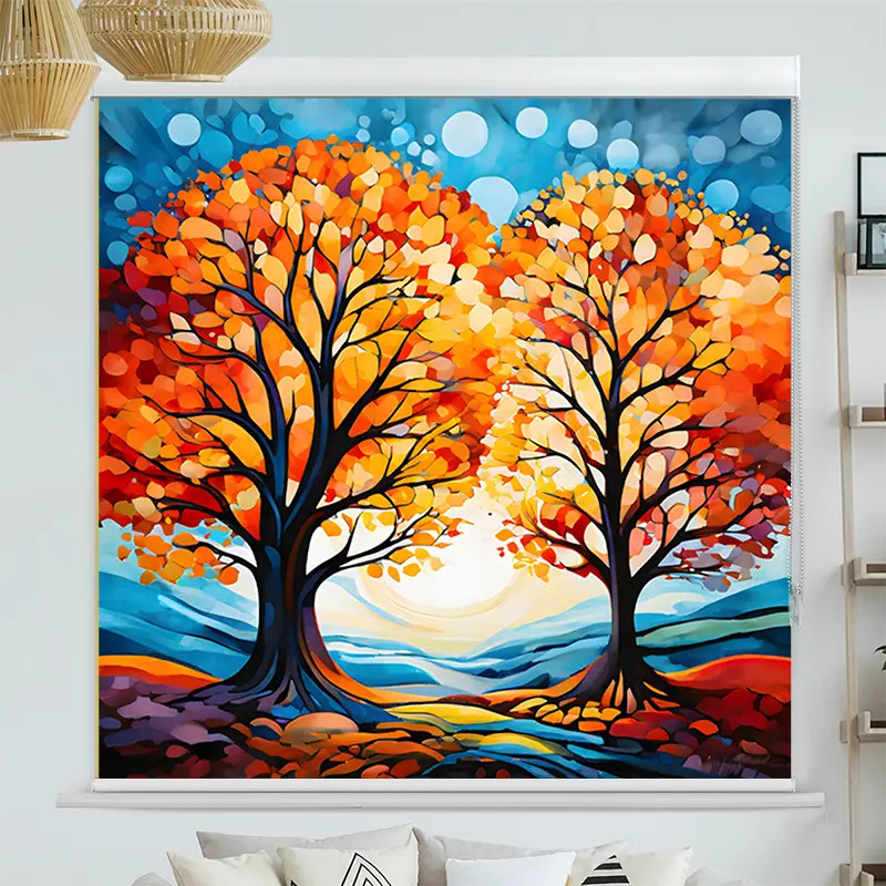 Kassettenrollo Motiv "Baeume Im Herbst Gemaelde" | bis B 420 x H 420 cm