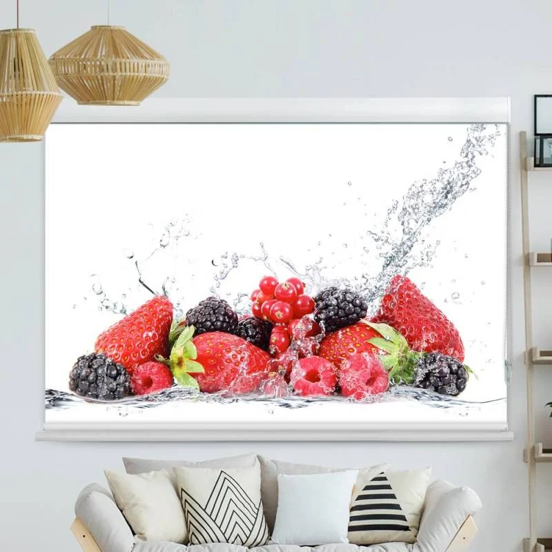 Kassettenrollo Motiv "Beeren Ganz Frisch" | bis B 420 x H 420 cm