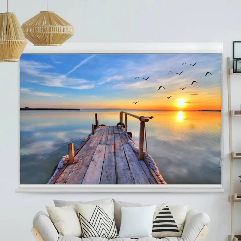 Kassettenrollo Motiv "See Mit Steg" | bis B 420 x H 420 cm