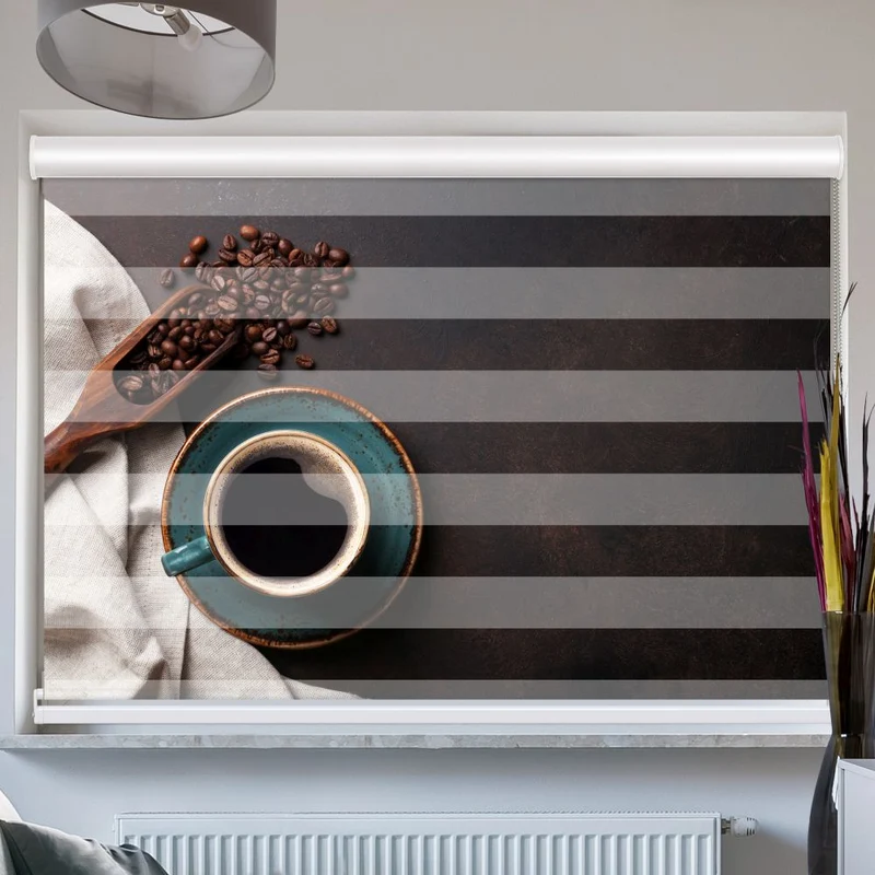 Doppelrollo mit Kassette "Kaffeetasse"