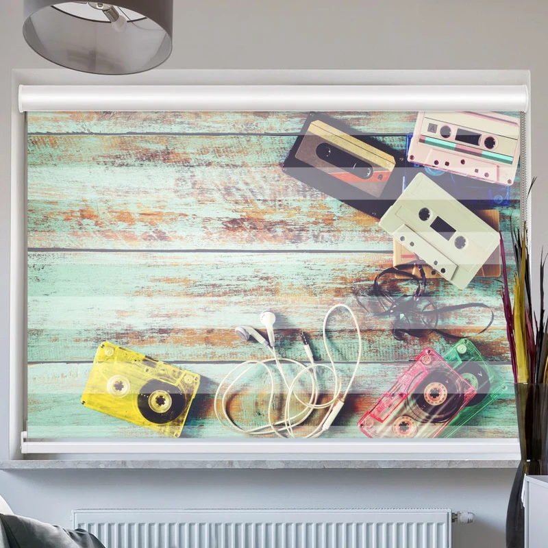 Doppelrollo mit Kassette "Retro Kassetten"