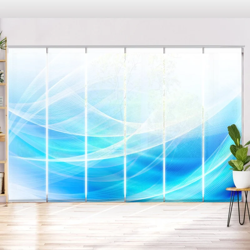 Schiebegardine Motiv "Waves blue"
