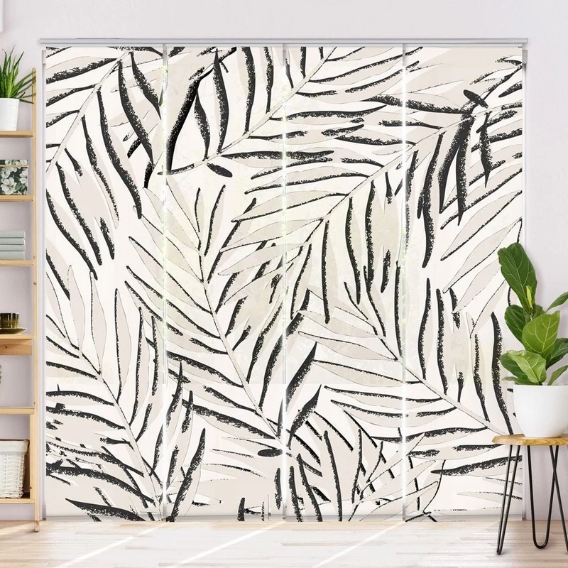 Schiebegardine Motiv 'Grunge Tropical Leaves'