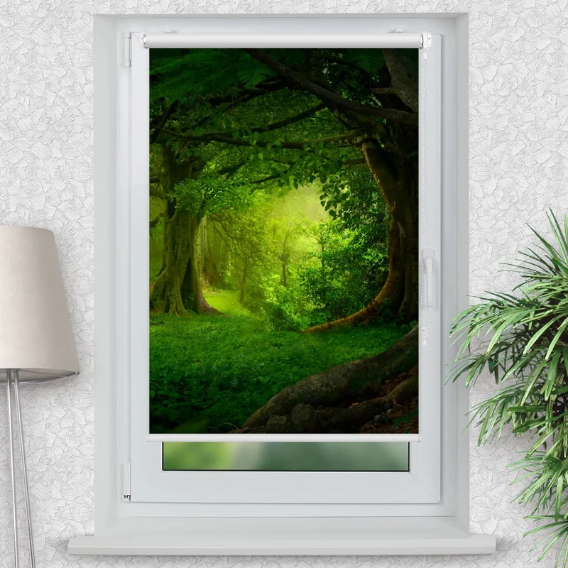 Klemmfix Rollo "Wald Fantasie Urwald" | Motiv-Klemmrollo