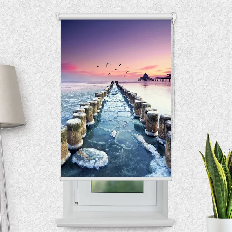 Motivrollo 'Seebruecke Heringsdorf' | Bis B 430 x H 440 cm