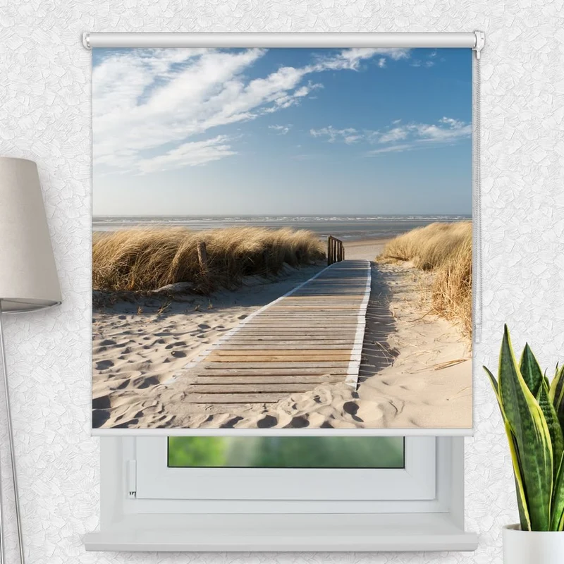 Motivrollo 'Nordsee Strand Langeoog' | Bis B 430 x H 440 cm