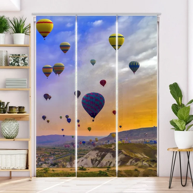 Schiebegardine Motiv 'Ballons Schoene Landschaft'