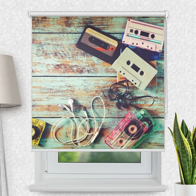 Motivrollo 'Retro Kassetten' | Bis B 430 x H 440 cm