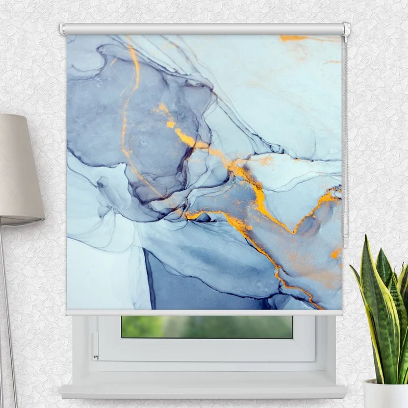 Motivrollo 'Gemaelde Abstrakt Blau' | Bis B 430 x H 440 cm