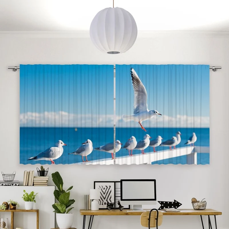 Vorhang Motiv 'Moewen Meer'