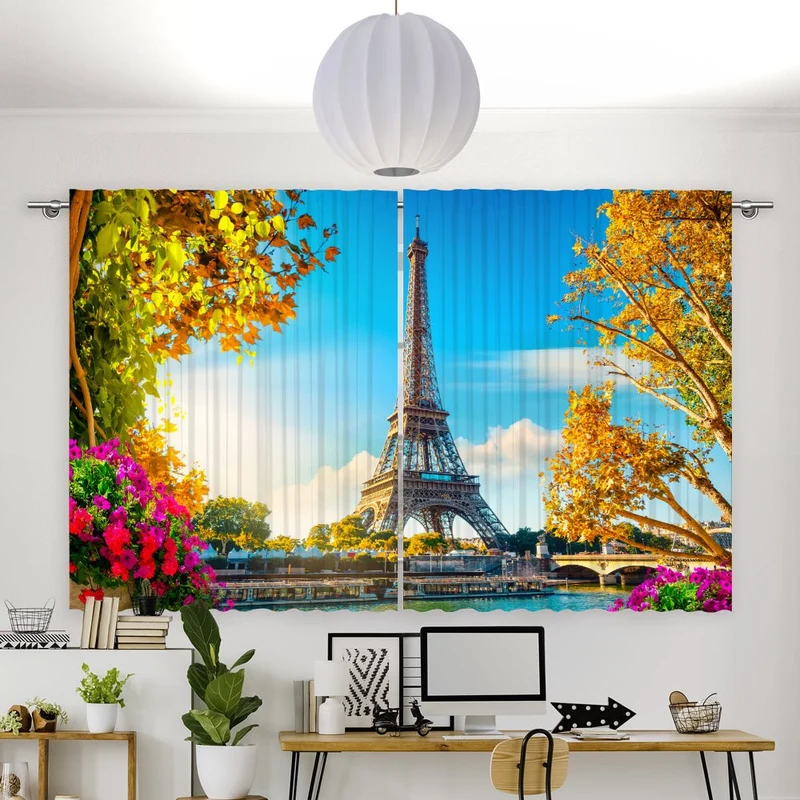 Vorhang Motiv "Paris Eiffelturm Seine"