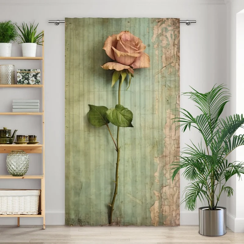 Vorhang Motiv "Rosen old paper"
