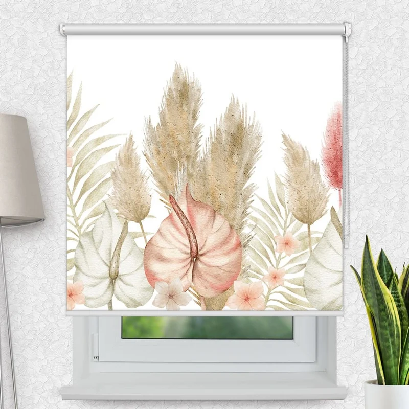 Motivrollo 'Pampasgras Palmenblaetter' | Bis B 430 x H 440 cm