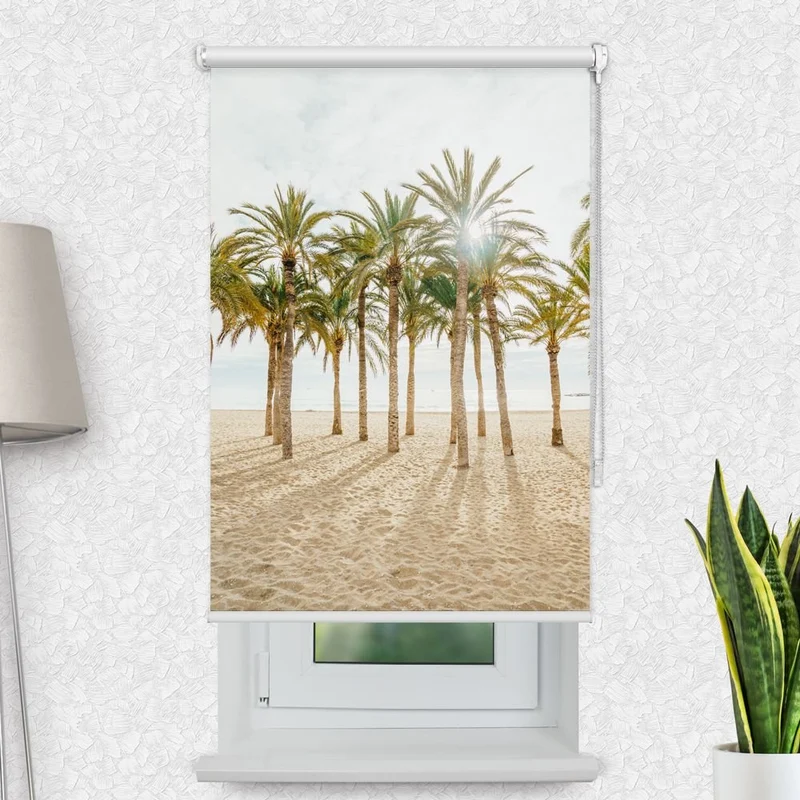 Motivrollo 'Palmen Am Strand' | Bis B 430 x H 440 cm