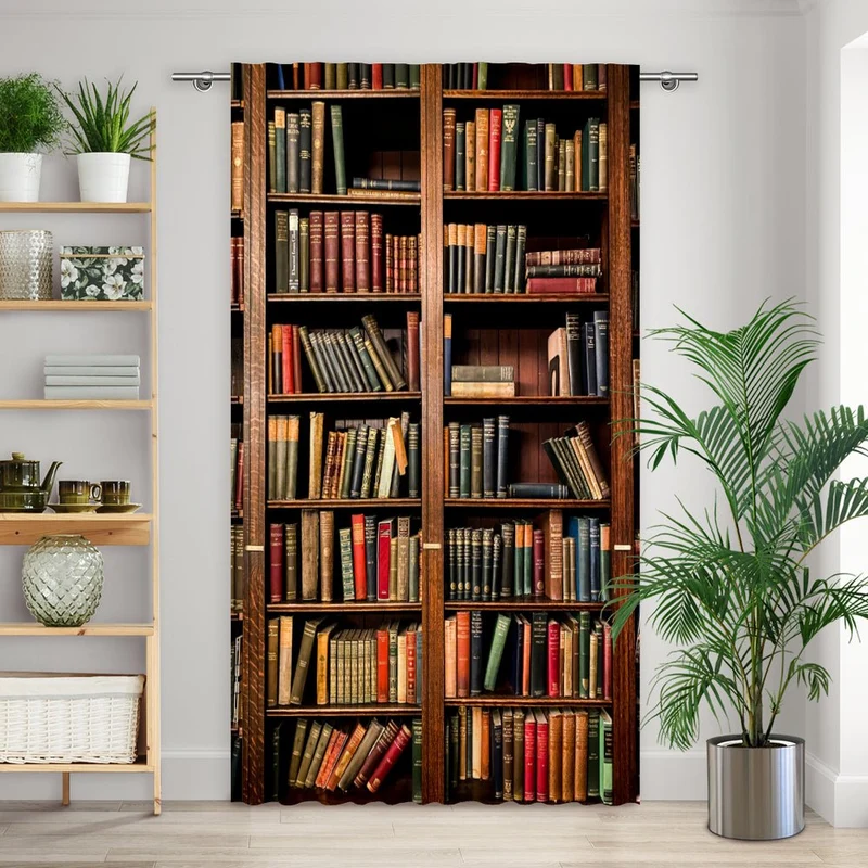 Vorhang Motiv "Bücherregal alt"