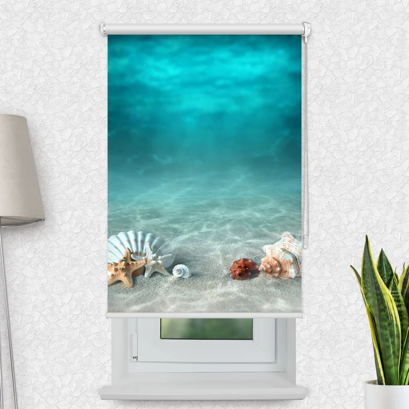 Motivrollo 'Seesterne Muscheln Meer' | Bis B 430 x H 440 cm
