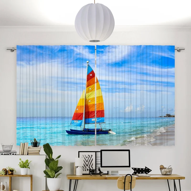 Vorhang Motiv "Florida Meer Segelboot"