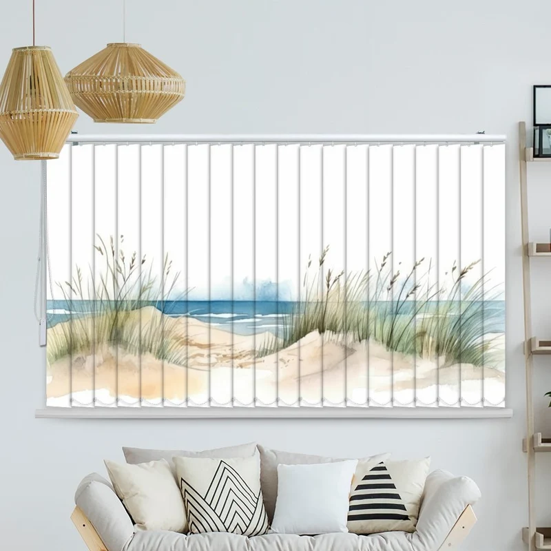 Lamellenvorhang Motiv "Meer Strand aquarell"