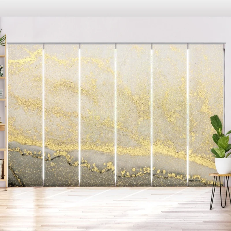 Schiebegardine Motiv "Gold beige abstrakt Marmor"
