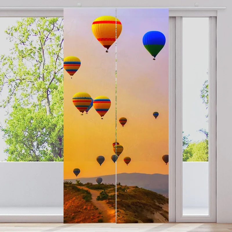 Schiebegardine Motiv "Heissluftballon Berge"