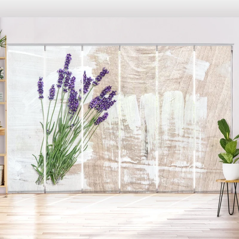 Schiebegardine Motiv "Lavendel Shabby chic"